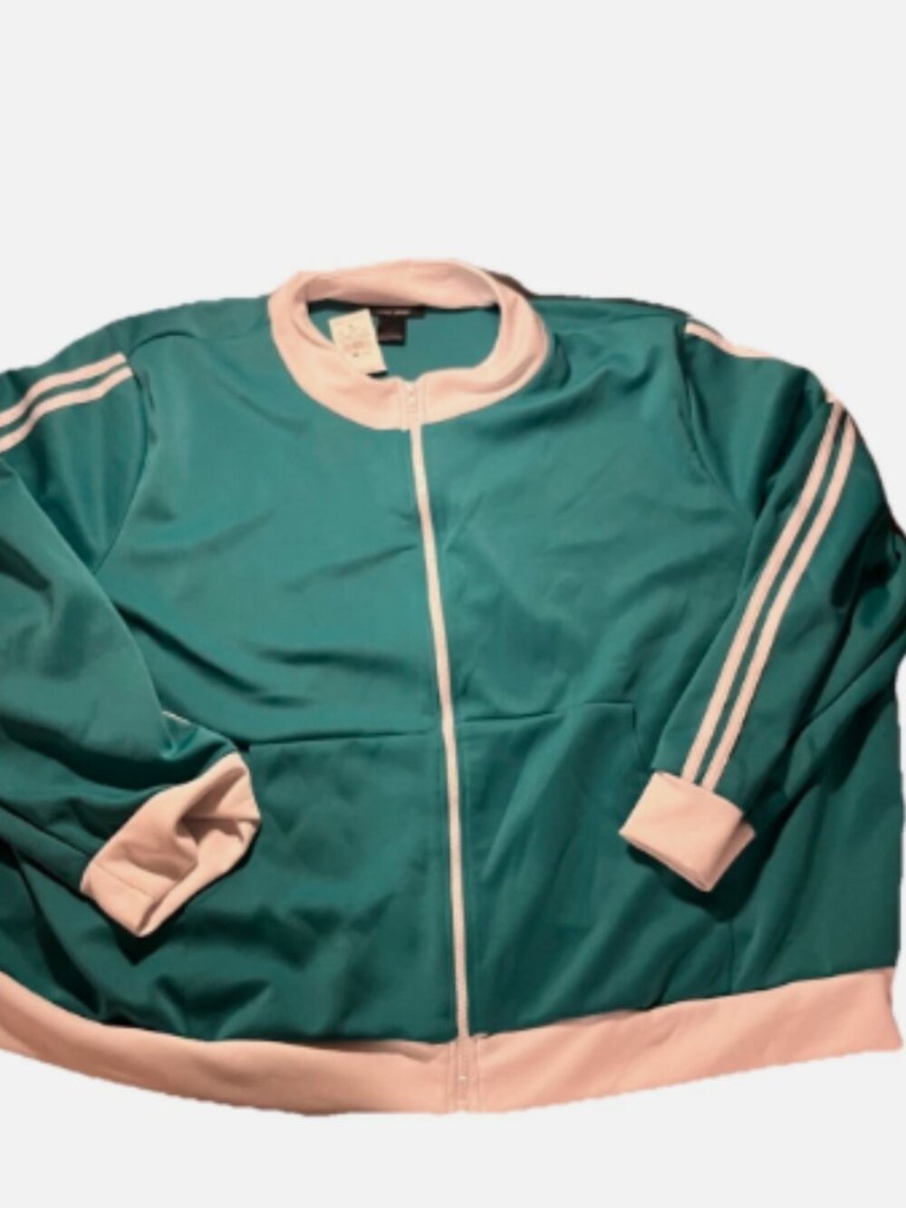 Ashley Stewart Sport Track Jacket Women 34/36 Teal Zip Up NWT